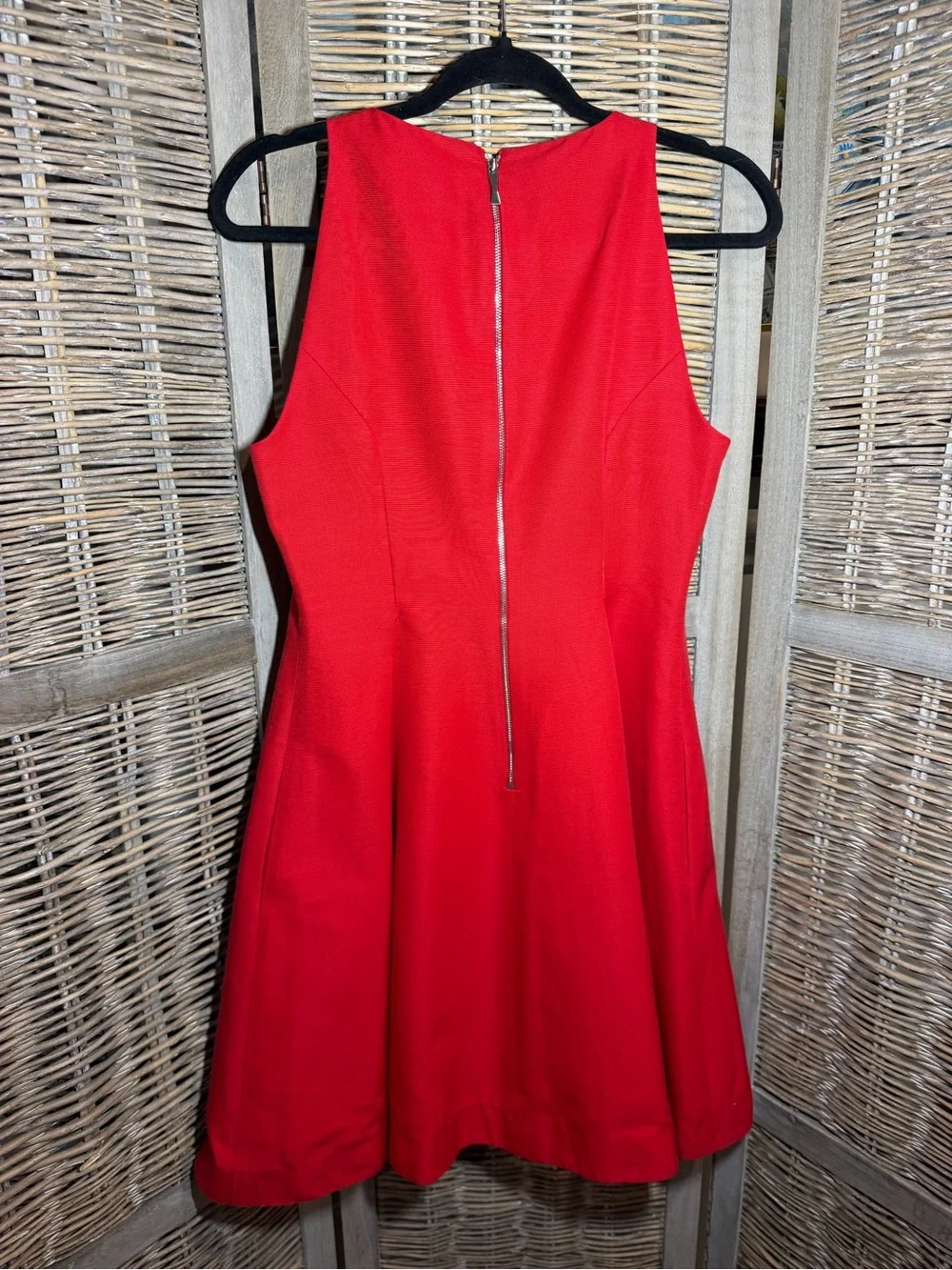 Kate Spade Red Silk Cotton Blend Fit and Flare Dress - size 8